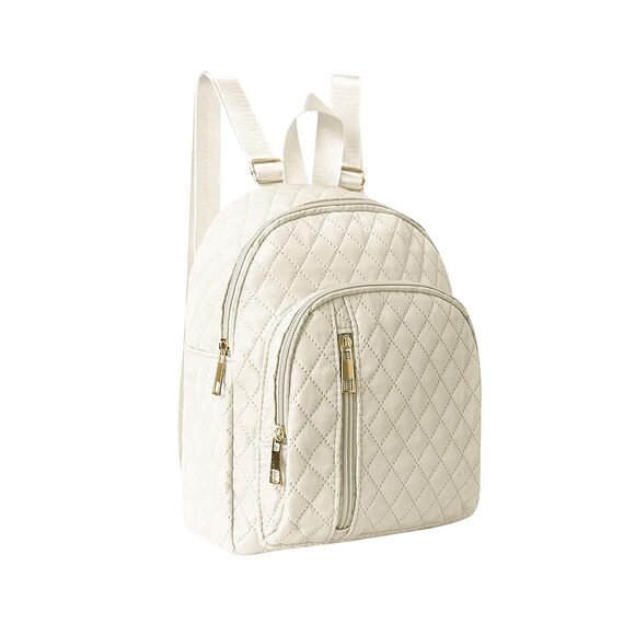 8503 Backpack Purse , Quilted Backpack with 3 Zip Pockets, Mini Travel main image 5